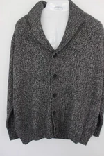 DANIEL HECHTER PARIS MEN'S CHARCOAL SHAWL COLLAR CARDIGAN SWEATER SZ: 4XL 4X NWT