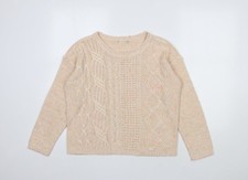 Womens UK Size M Preworn Orange Pullover Sweatshirt