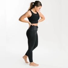 NWT Zyia Active Black Shimmer Drawstring Luxe 7/8 24” Legging.