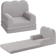 Kids Couch 2-in-1 Toddler Couch Fold Out Convertible Sofa Lounger Foam Kid Chair