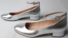 Bandolino Women's Lexy Ankle Strap Pumps JL3 Silver Size US:9.5 UK:7.5
