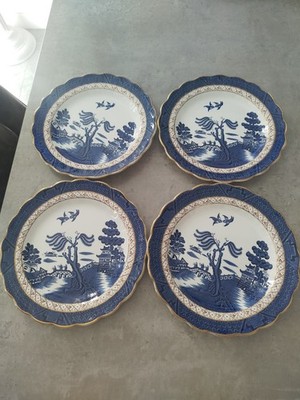 Vintage Stände Real Old Willow A8025 10 Zoll Speiseteller x 4 perfekt 