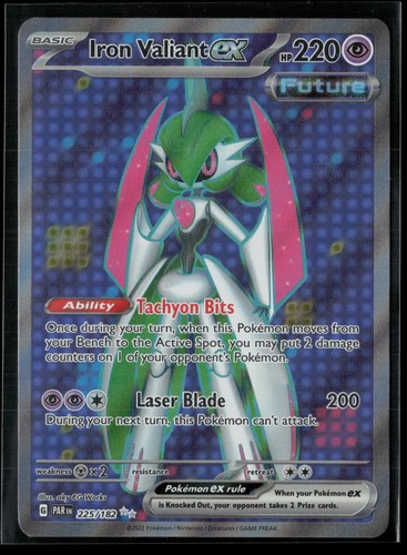 Iron Valiant Ex #225/182 Sv04 Paradox Rift Ultra Rare Pokemon TCG NM