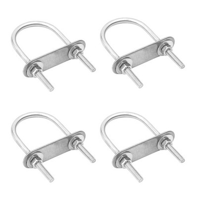 Round U Bolts 4 Sets 1.57''40mm Inner Width 85mm Length Steel M6 with Nut Plat