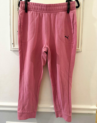 PUMA Women s Pink Jogger Pants Size M Elastic Waist Pockets Athleisure