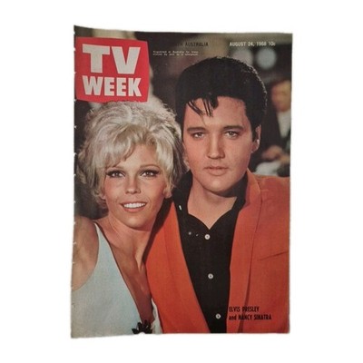 TV Week Aug 24, 1968 Vintage Cover Page Only Feat. Elvis Presley & Nancy Sinatra