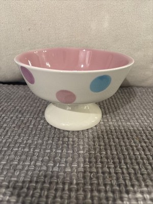 1-polka dot Ice Cream bowl outside diff colors 3 1/4 X 5 1/2
