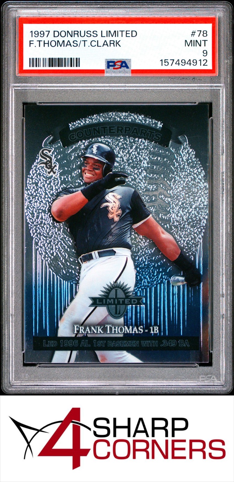 1997 DONRUSS LIMITED #78 FRANK THOMAS WHITE SOX POP 2 PSA 9