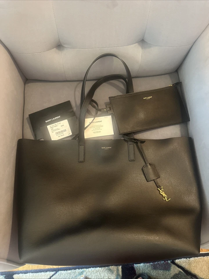 Saint Laurent Large Shopping Tote Bag In Leather Women Black One Size - Image 2 of 4