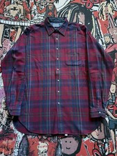 Vintage Red and blue multi color wool Pendleton Made In USA flannel XL TALL