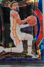 2024-25 Panini Select - Concourse Trae Young #63 Blue Cracked Ice Prizm
