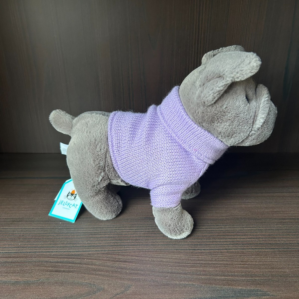 Jellycat Sweater French Bulldog Purple - RARE - BNWT - Free & Fast