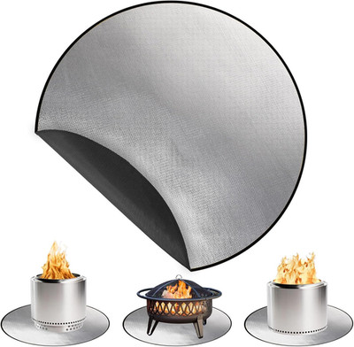 Docsafe 36'' round Fire Pit Mat for Solo Stove Bonfire,4-Layer Double-Sided Firep