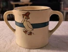 Vintage Roseville Pottery Juvenile Ware Duck Two Handled Mug Bottom Marked RV