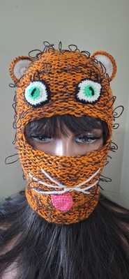 Bear Balaclava Hat with Ears   Handmade  Ski Mask   Cute Costume Hood
