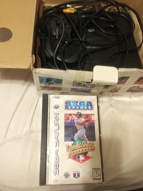 SEGA Saturn V2 Black Console with worldstar baseball and saroo (no controller)
