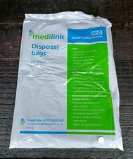 5x packs of Medilink Disposal Bags- Pack of 30 bags - Sanitary / Dog Poo / Waste
