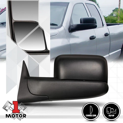 [Left]Driver Side Manual Flip Up Foldable Towing Mirror for 94-02 Dodge Ram 1500