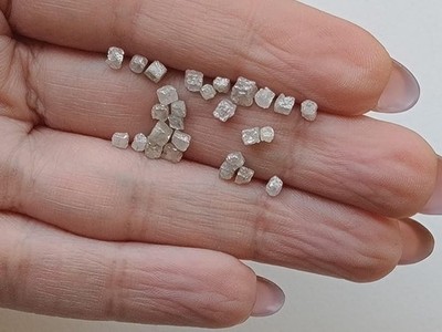 3-4mm White Rough Cube, Natural Pure White Diamond (2Pcs To 10pcs)