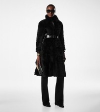 38IT- Tom Ford Black Belted shearling and lea...