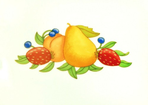 Set of 2 DANSK Thailand FIANCE FRUITS 9" Luncheon Plates Orange Band Dinnerware - Picture 2 of 5