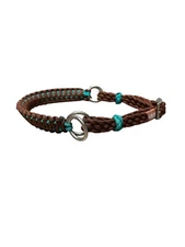 side pull hackamore attachment Brown over green Turquoise.