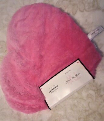 Tabitha Webb VALENTINE'S faux FUR PLACEMATS pink ombré Plush heart shape NEW s/4