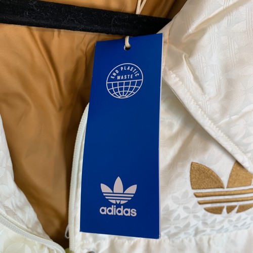 Adidas Originals Adicolor White Monogram Down Puffer Jacket Size Women's UK 12 - Picture 6 of 16