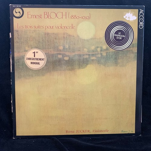 RAMA JUCKER cello - BLOCH Three Suites for Solo Cello - ACCORD ST LP 1981