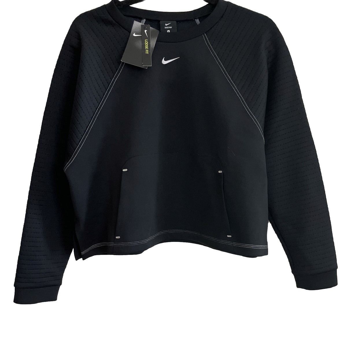 nike pro women's fleece crew