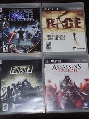 Fallout 3, Assassin's Creed II, Star Wars Force Unleashed & Rage For PS3
