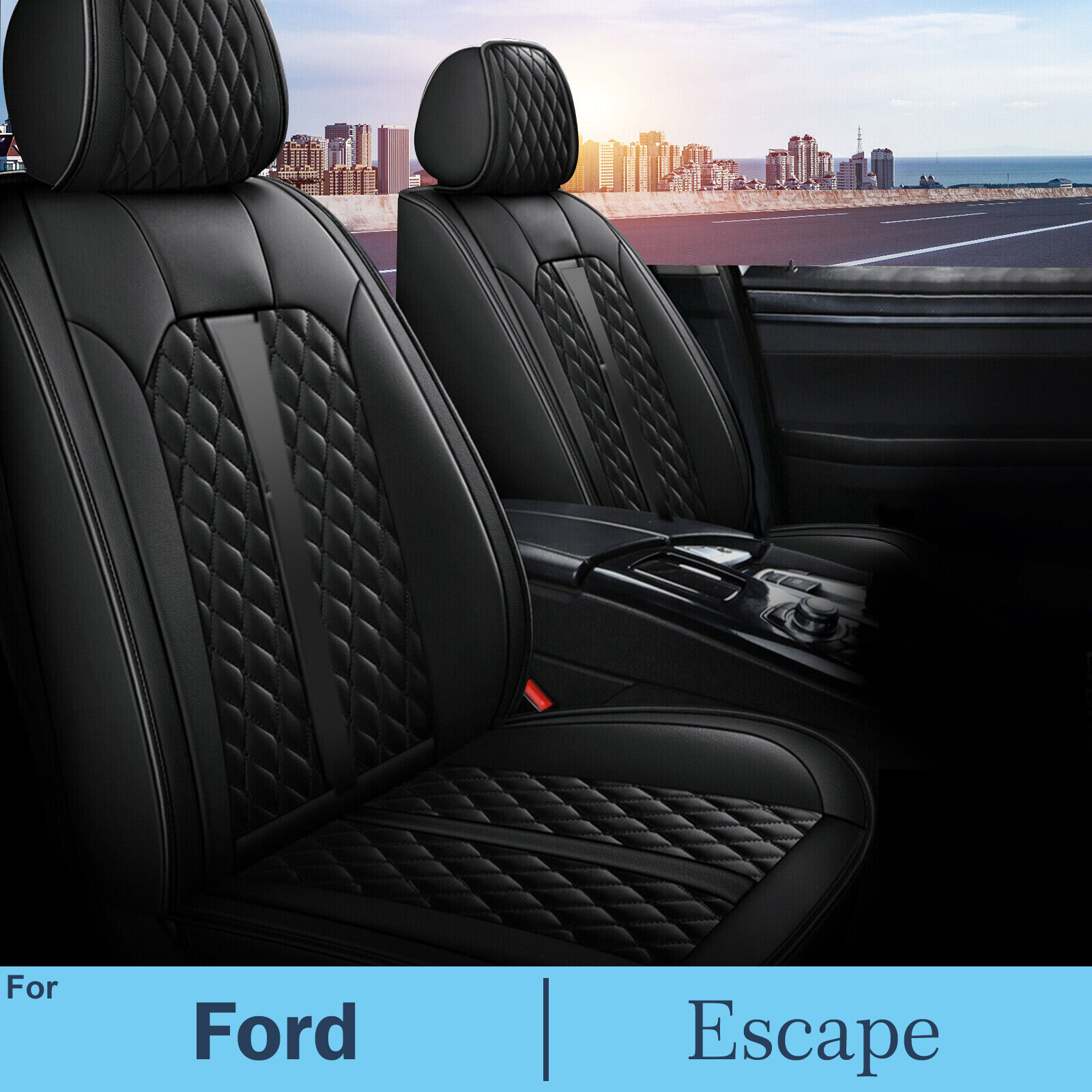 Luxury Full Set PU Leather Car Seat Cover Cushion Pad For Ford Escape 2001-2024