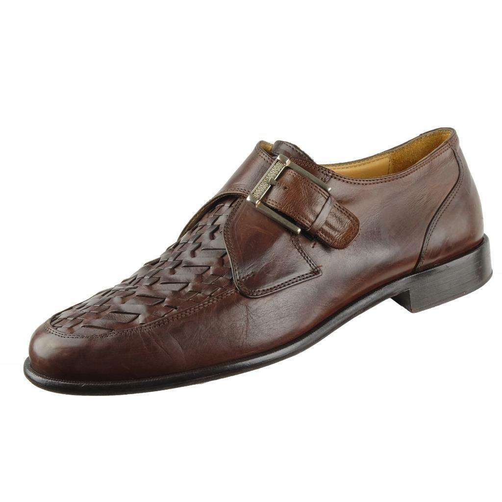 JOHNSTON & MURPHY Monk Shoes Dress Woven Leather Sz. 8.5 M  display picture 1