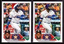 Yordan Alvarez Astros 2023 Topps Holiday H160 Variation Santa Hat Candycane Base