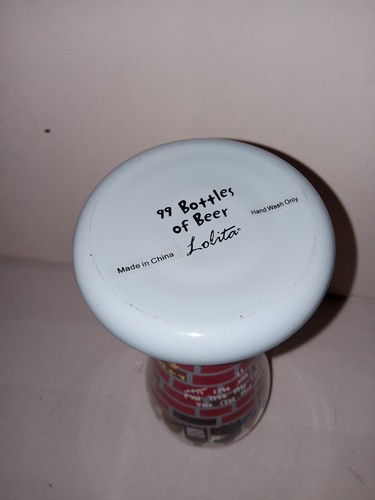 Lolita Pilsner Glass 99 Bottles of Beer 9" Tall Beer Glass Bar Brick Graffiti - Picture 9 of 9