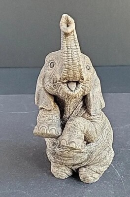 1989 THE HERD Elephant POPCORN Figurine Trunk Up #3110 Marty **CHIP/PLS READ**