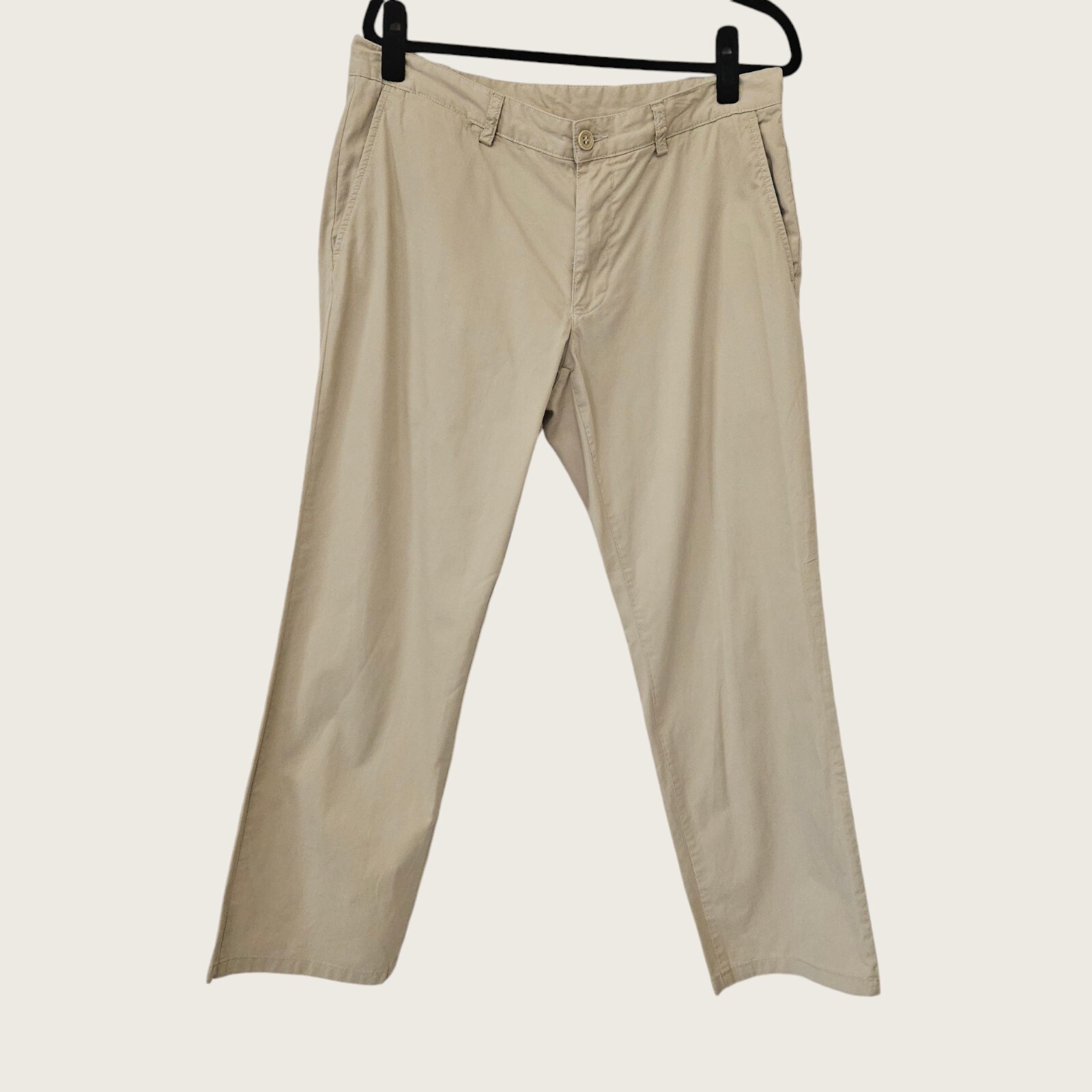 Lacoste FR44 Hombre Pantalones Chinos Beige Caqui Rectos 100% Algodón Casual