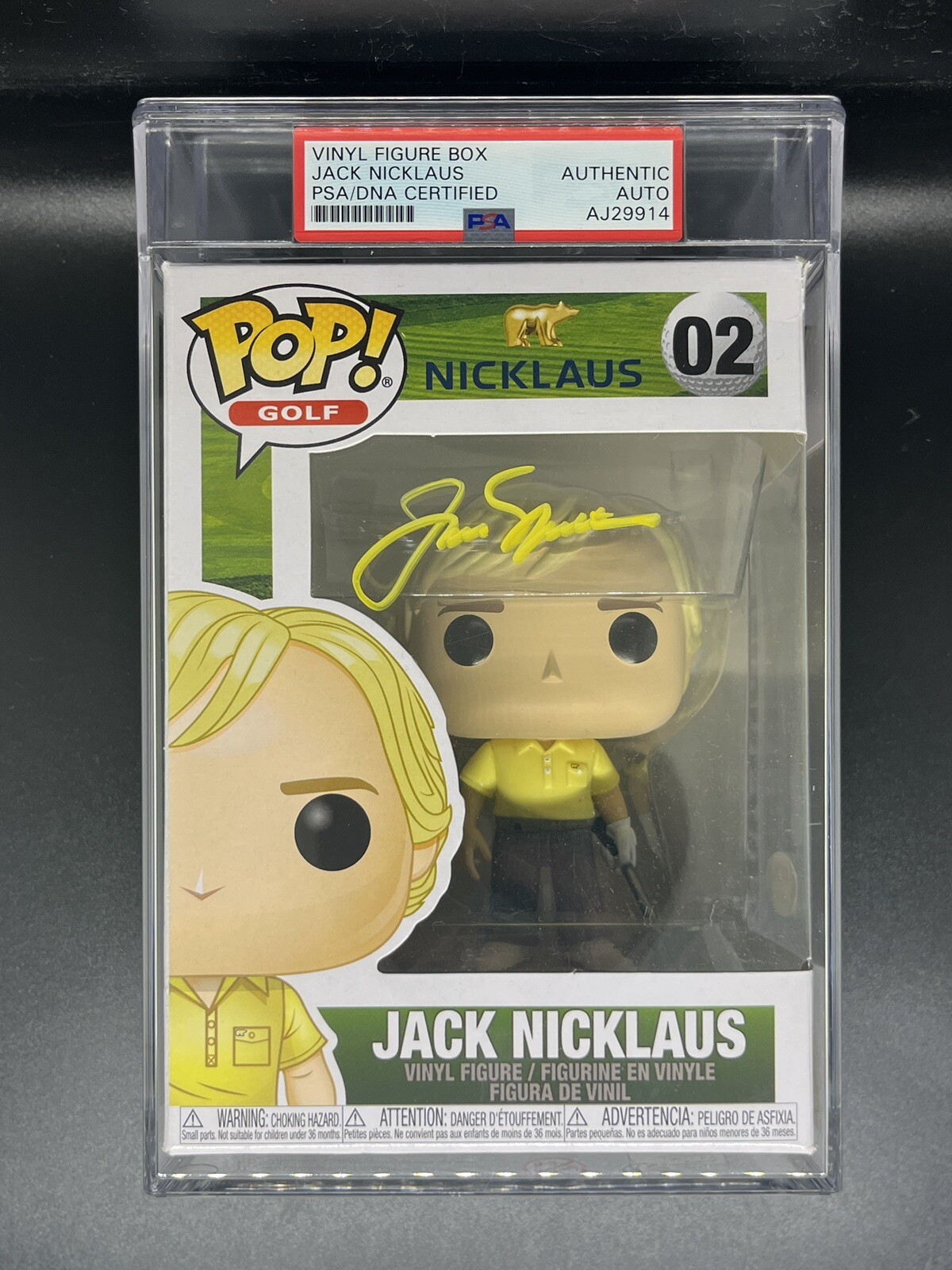 JACK NICKLAUS SIGNED AUTOGRAPH ENCAPSULATED SLABBED PGA FUNKO POP PSA DNA