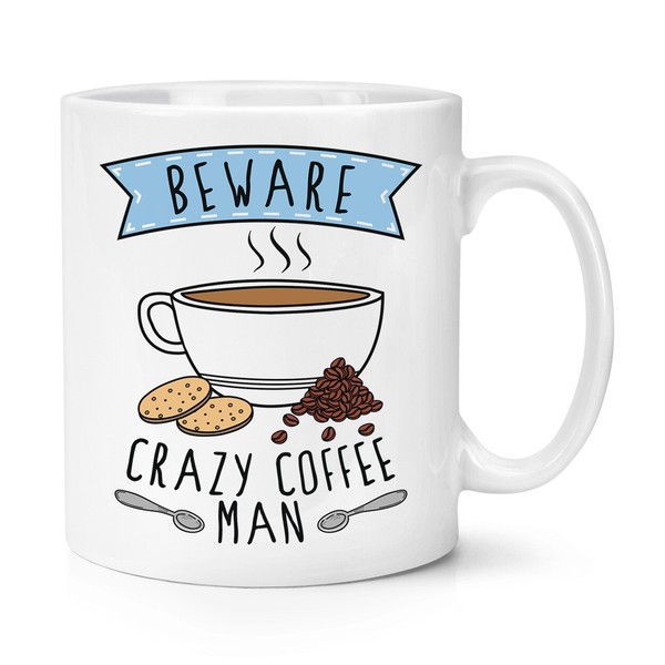 Beware VerrüCkte Kaffee Mann 284Ml Becher Tasse Vatertag Freund Lustig-image