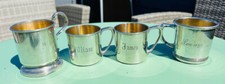 Group of FOUR Antique Silverplate Child/Baby Cups 2 Oneida, Rogers, Unmarked