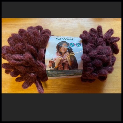 BERNAT ALIZE EZ JUMBO WOOL Yarn WINE 09008 5.3oz 11yd Acrylic Nylon Wool NEW