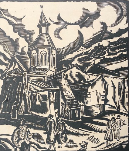 Neris-Les-Bains Church st. George Towards 1944 Signed Ff François Faureau - Picture 5 of 5