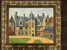 Painting of castle in Bavaria, acrylic on canvas, original, by Maureen Chatfield