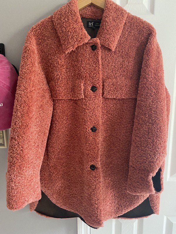 Zara Teddy Bear Sherpa Sherling Shirt Jacket Size M