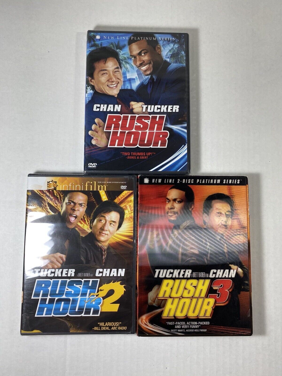 NEW Set Of 3 Rush Hour 1, 2 & 3 DVD Movies Chan & Tucker Action & Funny  Movies 794043111617 | eBay