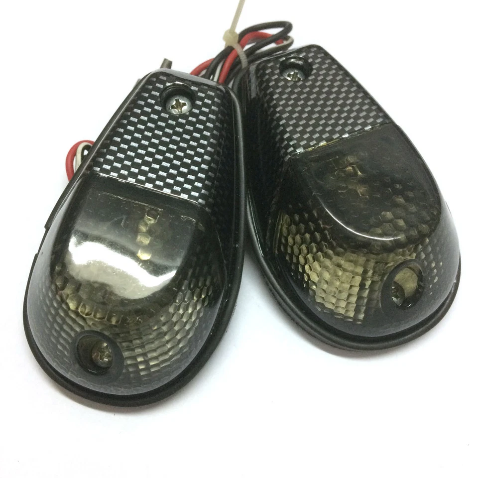 Flush Mount Motorcycle Turn Signals Blinker Light For Universal Sportbikes Smoke - Image 3 of 4