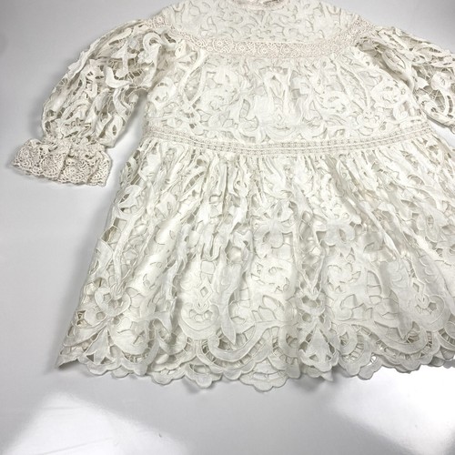 Mini abito bianco pizzo Ulla Johnson Albertine Guipure esaurito taglia 2 boho raro - Foto 16 di 18
