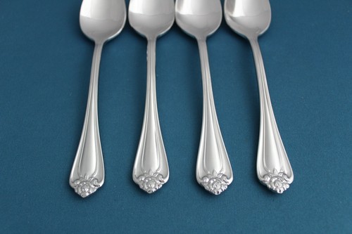 4 Place Oval Soup Spoons Reed & Barton ROSELAND 18/8 Stainless Korea 6 3/4" - Picture 2 of 5