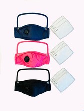 4 Pcs Fashion Reusable Face Mask W/Detachable Eye Shield, 12 Pcs Filters