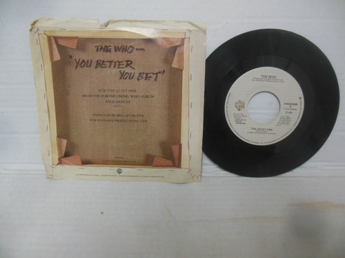 the WHO nr mint 45 rpm YOU BETTER YOU BET b/w THE QUIET ONE w/pic sleeve - Foto 3 di 4
